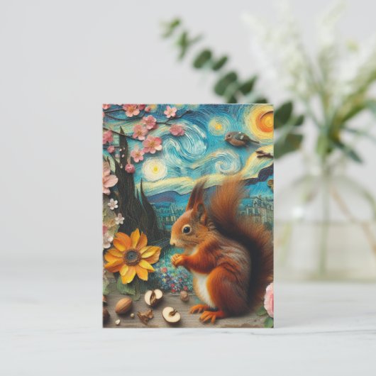 Carte Postale Van Gogh Squirrel Collage (Debout devant)