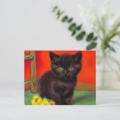 Carte Postale Van Gogh Style Chat noir (Debout devant)