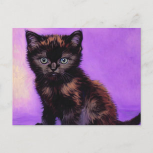 Carte Postale Van Gogh Style Chat pourpre