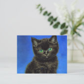 Carte Postale Van Gogh Style Kitten noir (Debout devant)