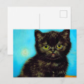 Carte Postale Van Gogh Style Pouting Kitten (Devant / Derrière)
