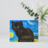 Carte Postale Van Gogh Style Starry Night Cat (Debout devant)