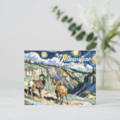 Carte Postale Van Gogh Style Yellowstone Bighorn Sheep Custom (Debout devant)