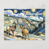 Carte Postale Van Gogh Style Yellowstone Bighorn Sheep Custom (Devant)