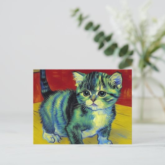 Carte Postale Van Gogh Tabby Cat (Debout devant)