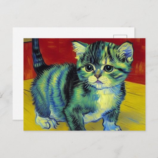 Carte Postale Van Gogh Tabby Cat (Devant / Derrière)
