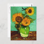 Carte Postale Van Gogh - Tournesols, Trois (Devant / Derrière)
