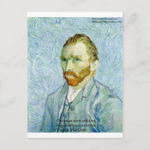 Carte Postale Van Gogh "Travail dur" Citation de sagesse Cadeaux