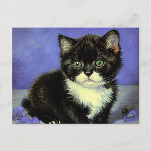 Carte Postale Van Gogh Tuxedo Kitten (Devant)