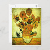 Carte Postale Van Gogh - Vase à vie fixe avec 14 Sunflower Post (Devant / Derrière)