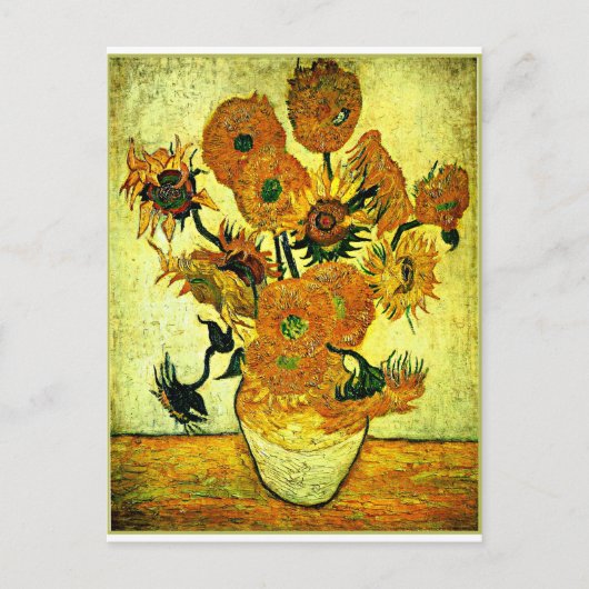 Carte Postale Van Gogh - Vase à vie fixe avec 14 Sunflower Post (Devant)