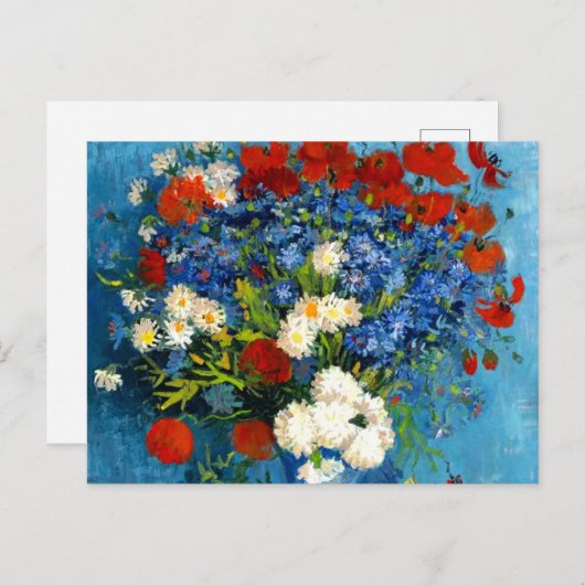 Carte Postale Van Gogh Vase avec Cornflowers et Poppies (Devant / Derrière)