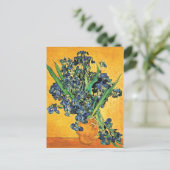 Carte Postale Van Gogh - Vase avec iris Fond jaune (Debout devant)