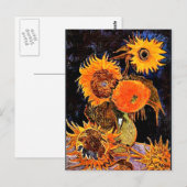 Carte Postale Van Gogh - Vase avec six tournesols (Devant / Derrière)
