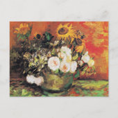 Carte Postale Van Gogh - Vase avec Tournesols, Roses et autres (Devant)