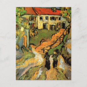 Carte Postale Van Gogh Village Street et Steps Auvers, Figures