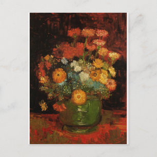 Carte Postale Van Gogh Vintage peinture Vase Fleurs fleurs
