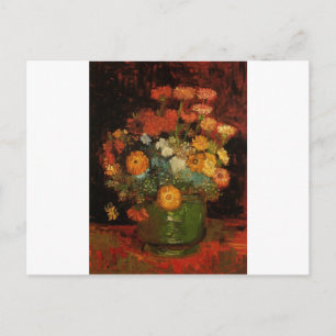 Carte Postale Van Gogh Vintage peinture Vase Fleurs fleurs