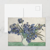 Carte Postale Van Gogh Vintage Vase avec Irises (Devant / Derrière)