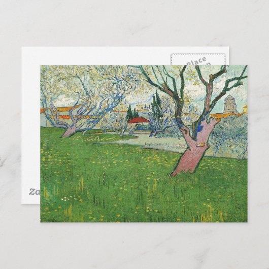Carte Postale Van Gogh Vue d'Arles, Arbres en fleurs (F515) (Devant / Derrière)