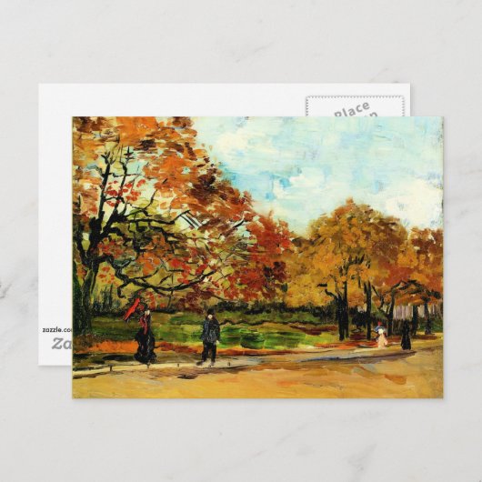 Carte Postale Van Gogh - Vue d'un parc à Paris  (Devant / Derrière)