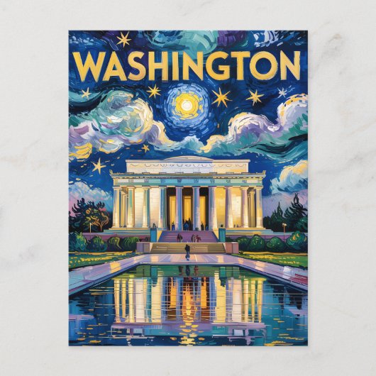 Carte Postale Van Gogh Washington DC Voyage Art Lincoln Memorial (Devant)