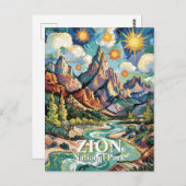 Carte Postale Van Gogh Zion Virgin River Patriarchs Custom (Devant / Derrière)