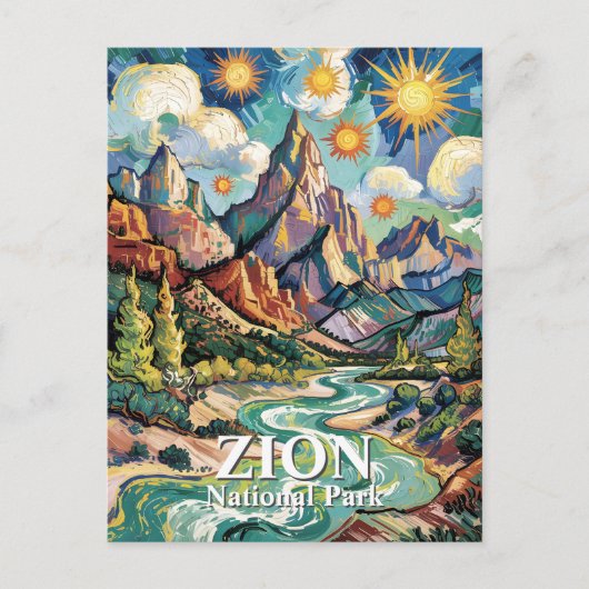 Carte Postale Van Gogh Zion Virgin River Patriarchs Custom (Devant)