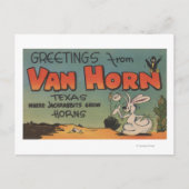 Carte Postale Van Horn, Texas (Jackrabbit & Crow) (Devant)