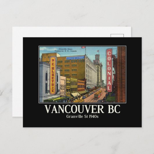 Carte Postale Vancouver C.-B. Canada Granville St. (Devant / Derrière)