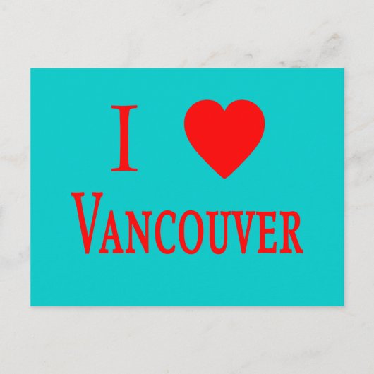 Carte Postale Vancouver Canada J'aime Vancouver (Devant)