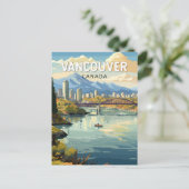 Carte Postale Vancouver Canada Voyage Art Vintage (Debout devant)