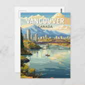 Carte Postale Vancouver Canada Voyage Art Vintage (Devant / Derrière)