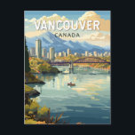 Carte Postale Vancouver Canada Voyage Art Vintage<br><div class="desc">Conception de voyage vecteur rétro de Vancouver. Vancouver,  un port maritime animé de la côte ouest de la Colombie-Britannique,  est l'une des villes les plus denses et les plus ethniquement diversifiées du Canada.</div>