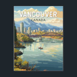 Carte Postale Vancouver Canada Voyage Art Vintage<br><div class="desc">Conception de voyage vecteur rétro de Vancouver. Vancouver,  un port maritime animé de la côte ouest de la Colombie-Britannique,  est l'une des villes les plus denses et les plus ethniquement diversifiées du Canada.</div>