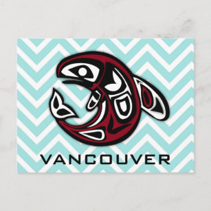 Carte Postale Vancouver Colombie-Britannique Nautical Orca Whale