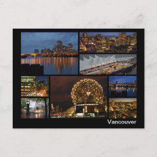 Carte Postale Vancouver, la nuit multi-images