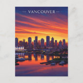 Carte Postale Vancouver Skyline Canada Sunset Travel (Devant)