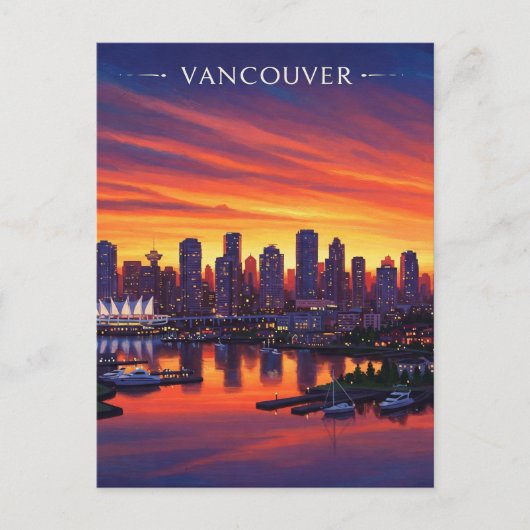 Carte Postale Vancouver Skyline Canada Sunset Travel (Devant)