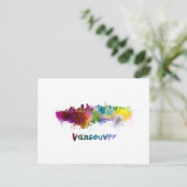Carte Postale Vancouver skyline in watercolor (Debout devant)