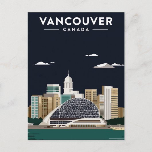 Carte Postale Vancouver Skyline Night Elegance (Devant)