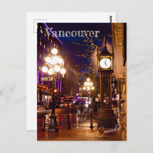 Carte Postale Vancouver Steamclock Souvenir (Devant / Derrière)