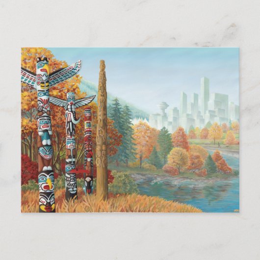 Carte postale Vancouver Totem Pole Painti (Devant)
