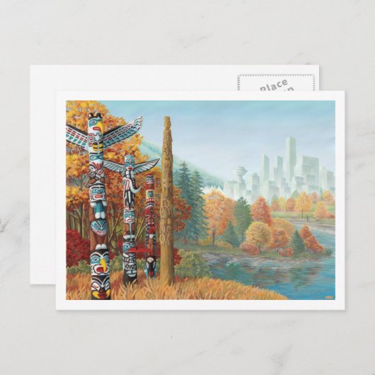 Carte postale Vancouver Totem Pole Painti (Devant / Derrière)
