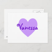 Carte Postale Vanessa en violet (Devant / Derrière)