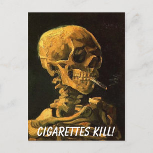 Carte Postale vangogh_skull_cigarette, Cigarettes tue !