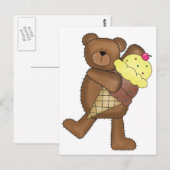 Carte Postale Vanille Crème glacée Teddy (Devant / Derrière)
