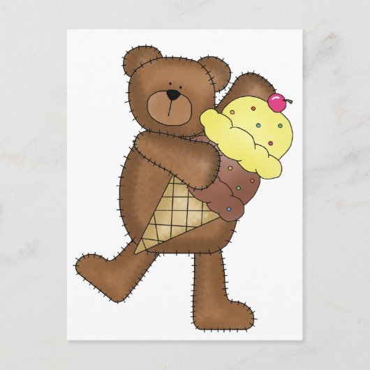 Carte Postale Vanille Crème glacée Teddy (Devant)
