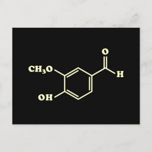 Carte Postale Vanille Vanillin Formule chimique moléculaire