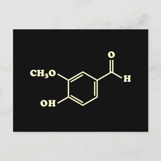 Carte Postale Vanille Vanillin Formule chimique moléculaire (Devant)